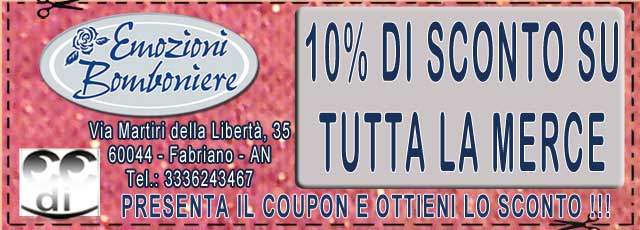 Coupon EMOZIONI BOMBONIERE FABRIANO