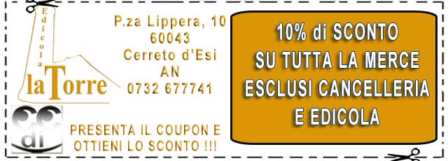 Coupon EDICOLA LA TORRRE A CERRETO D'ESI