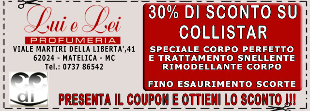 Coupon Lui e Lei Profumeria Matelica