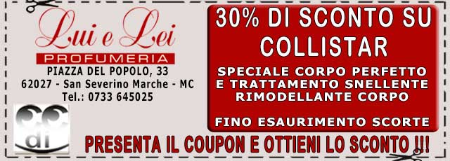 Coupon Lui e Lei Profumeria San Severino Marche