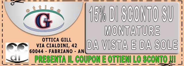 Coupon OTTICA GILL FABRIANO