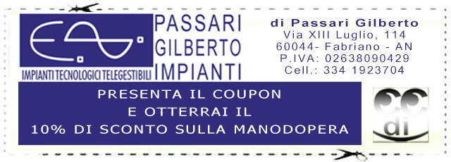 Coupon PAssari Gilberto Impianti Fabriano