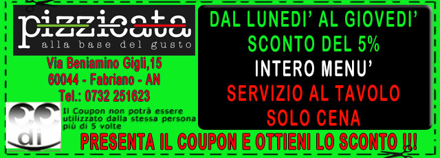 Coupon PIZZICATA FABRIANO